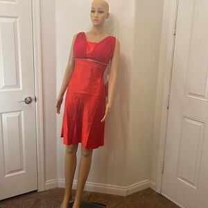 Red Wedding Dress Diamond Waist Match Scarf Wedding Bridal Shower Devil Costume